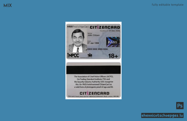 Beispielvorschau: Pass CitizenCard – Altersnachweiskarte des Vereinigten Königreichs